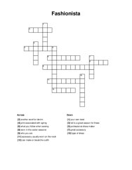Fashionista Crossword Puzzle