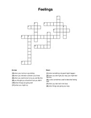 Feelings Crossword Puzzle