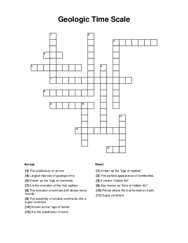 Geologic Time Scale Crossword Puzzle