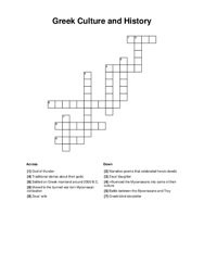 Greek Culture and History Crossword Puzzle