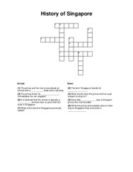 History of Singapore Crossword Puzzle