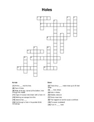 Holes Word Scramble Puzzle