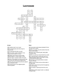 Lacrossee Crossword Puzzle