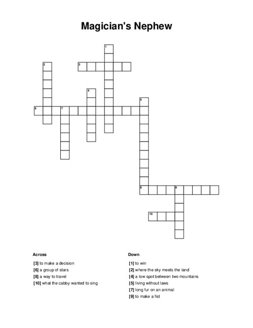 Magician's Nephew Crossword Puzzle