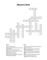 Masonry Work Crossword Puzzle