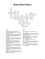 Mosaic Black History Crossword Puzzle