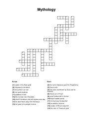 Mythology Crossword Puzzle