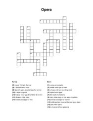 Opera Crossword Puzzle