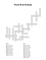 Plural Word Endings Crossword Puzzle
