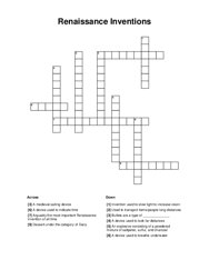 Renaissance Inventions Crossword Puzzle