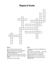 Ropes & Knots Crossword Puzzle