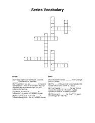 Series Vocabulary Crossword Puzzle