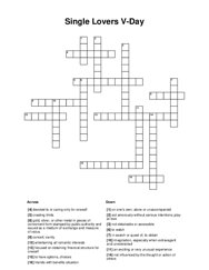 Single Lovers V-Day Crossword Puzzle