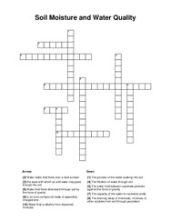 Soil Moisture and Water Quality Crossword Puzzle