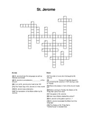 St. Jerome Crossword Puzzle