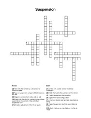 Suspension Crossword Puzzle