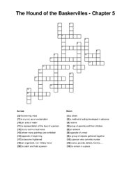The Hound of the Baskervilles - Chapter 5 Crossword Puzzle