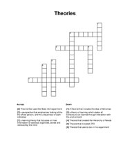 Theories Crossword Puzzle