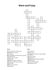 Warm and Fuzzy Crossword Puzzle