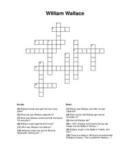 William Wallace Crossword Puzzle