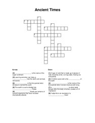 Ancient Times Crossword Puzzle