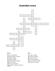 Australian Icons Crossword Puzzle