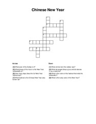 Chinese New Year Crossword Puzzle