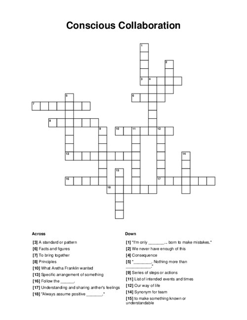 Conscious Collaboration Crossword Puzzle