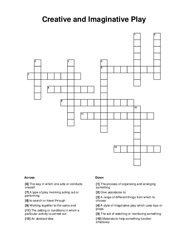 Creative and Imaginative Play Crossword Puzzle
