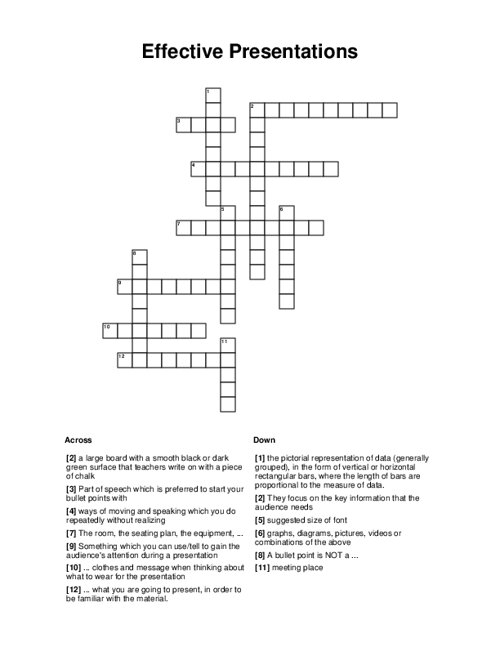 trial presentation crossword