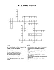 Executive Branch Crossword Puzzle