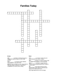 Families Today Word Scramble Puzzle