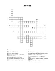 Forces Crossword Puzzle