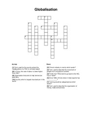 Globalisation Crossword Puzzle