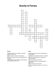 Gravity & Forces Crossword Puzzle