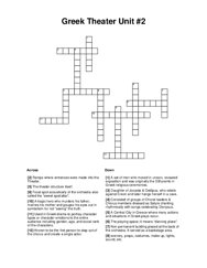 Greek Theater Unit #2 Crossword Puzzle