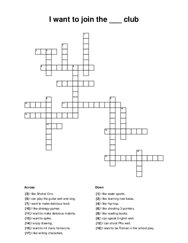 I want to join the ___ club Crossword Puzzle