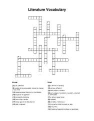 Literature Vocabulary Crossword Puzzle