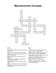 Macroeconomic Concepts Crossword Puzzle