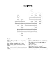 Magnets Crossword Puzzle