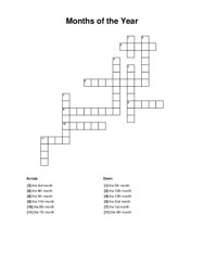 Months of the Year Word Scramble Puzzle