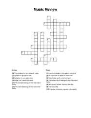 Music Review Crossword Puzzle