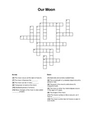 Our Moon Crossword Puzzle