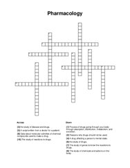 Pharmacology Crossword Puzzle