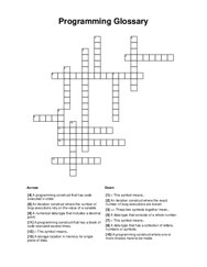 Programming Glossary Crossword Puzzle