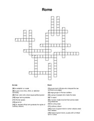 Rome Crossword Puzzle