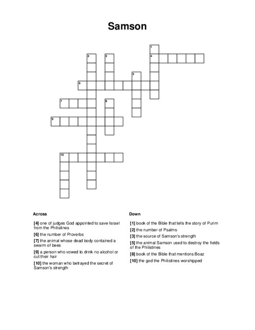 Samson Crossword Puzzle
