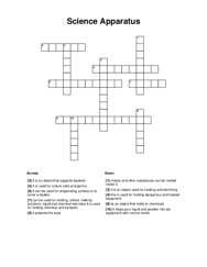 Science Apparatus Crossword Puzzle