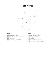 SH Words Crossword Puzzle