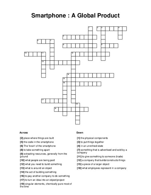 Smart Phone Border Crossword